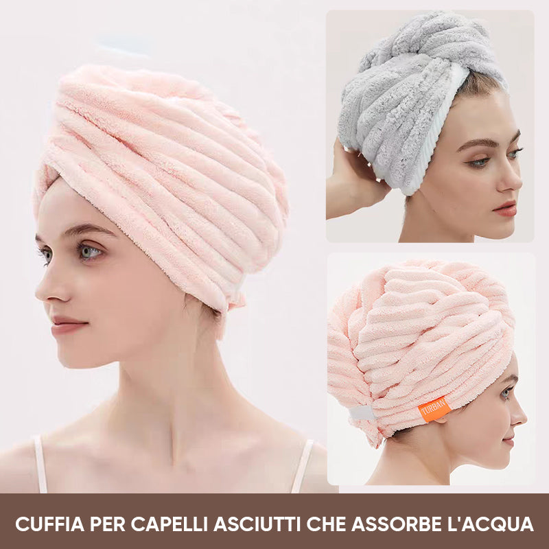 Cuffia per asciugacapelli in velluto corallo