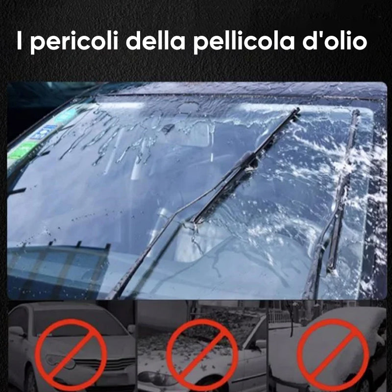 Potente detergente per parabrezza e rimuovi pellicola d'olio