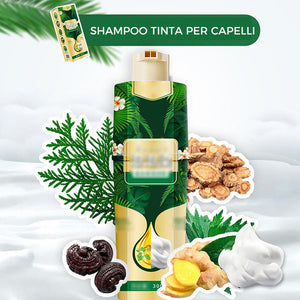 Shampoo colorante per capelli a bolle vegetali