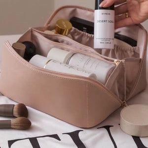 Borsa cosmetica da viaggio in pelle portatile