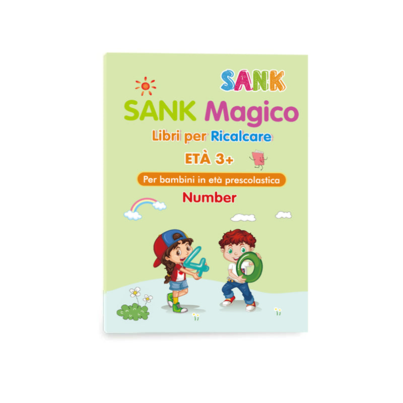 SANK®Quaderno di pratica della scrittura a mano magica （italoiano,taglia larga）