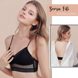 Reggiseno Senza Schienale Fiore Pizzo Design a Forma di U