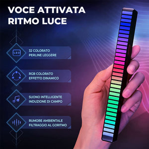 Barra luminosa RGB attivata dal suono wireless