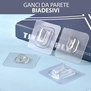 Ganci da parete biadesivi (set 5/10/20)