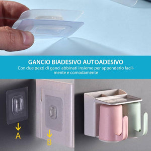 Ganci da parete biadesivi (set 5/10/20)