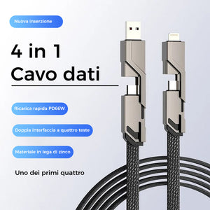 🔥 vendita calda 🔥Cavo di ricarica anti-groviglio intrecciato 4 in 1