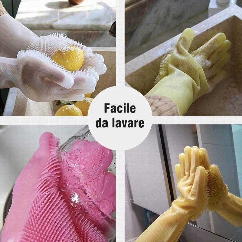 Guanti da lavaggio in silicone magico