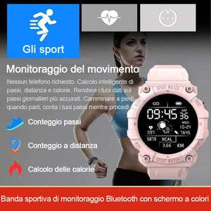 Braccialetto intelligente con contapassi sportivo con controllo touch impermeabile con schermo a colori