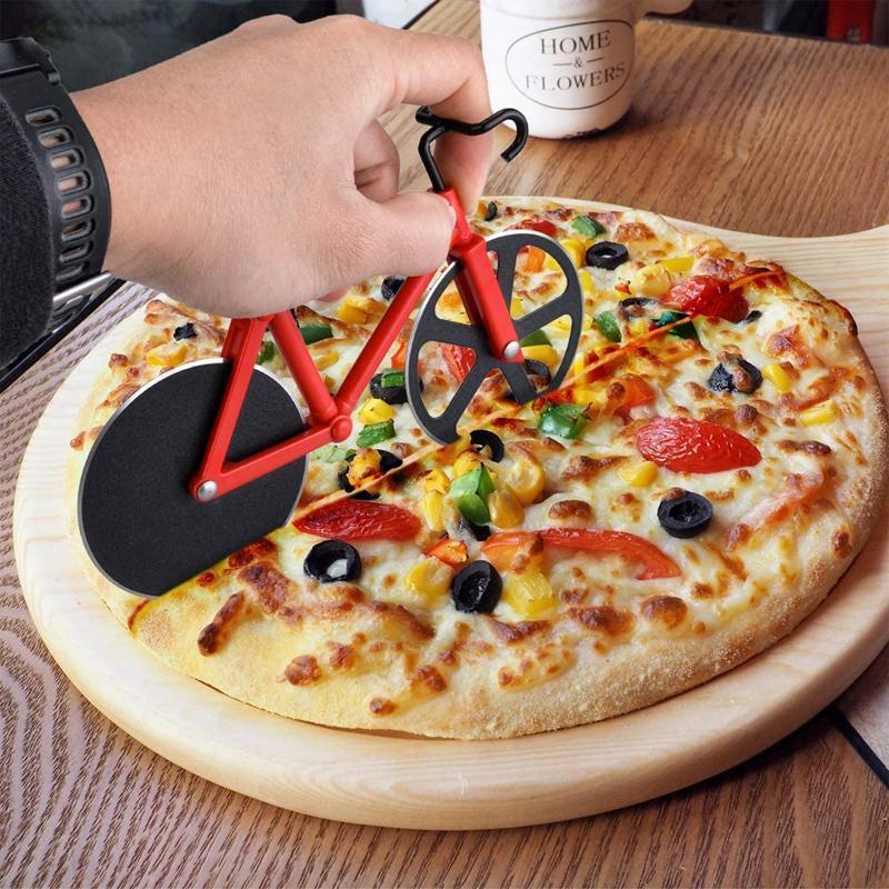 Tagliapizza a Forma di Bicicletta/Moto in Acciaio Inox