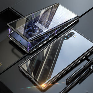 Custodia per telefono bifacciale in vetro temperato magnetico Samsung