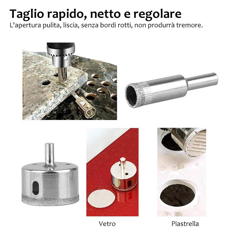 Set di punte per trapano diamantate 15pz