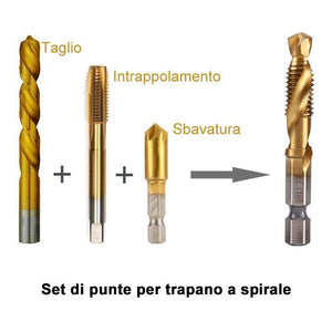 Set Di Trapani Da Tappo Filetto Metrico 6Pz