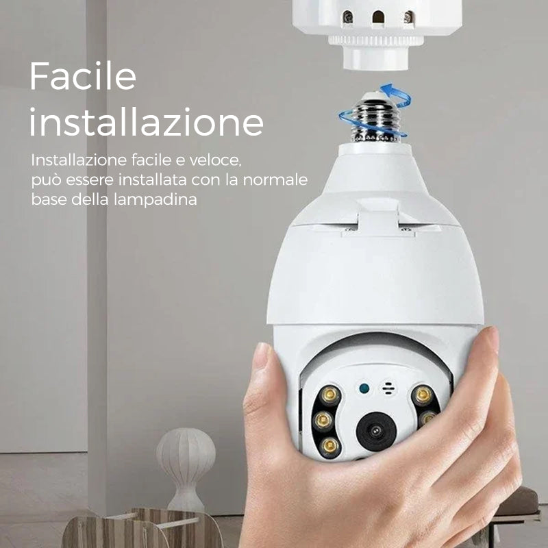 Telecamera di sicurezza per telecamera di sicurezza con lampadina Wi-Fi wireless