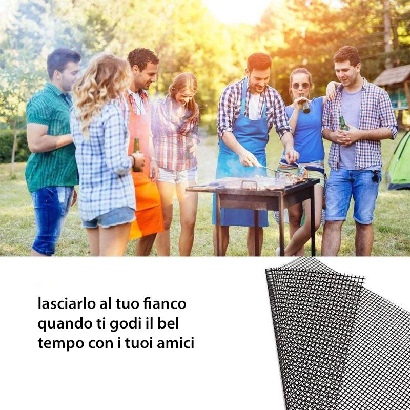 Set di 3 tappetini per Barbecue, con Rete Antiaderente