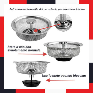 Filtro di ricambio in acciaio inox per lavelli da cucina