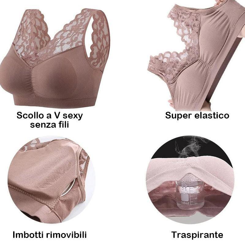 Reggiseno sportivo in pizzo traspirante