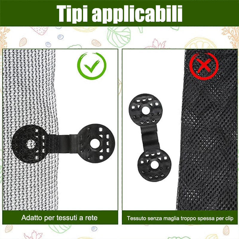 Clip in plastica per tessuto ombreggiante