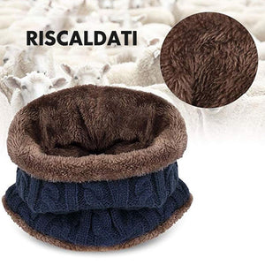 Caldo cappello lavorato a maglia con sciarpa (donna e uomo)