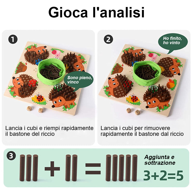 Hedgehog Contendo i giocattoli di apprendimento precoce