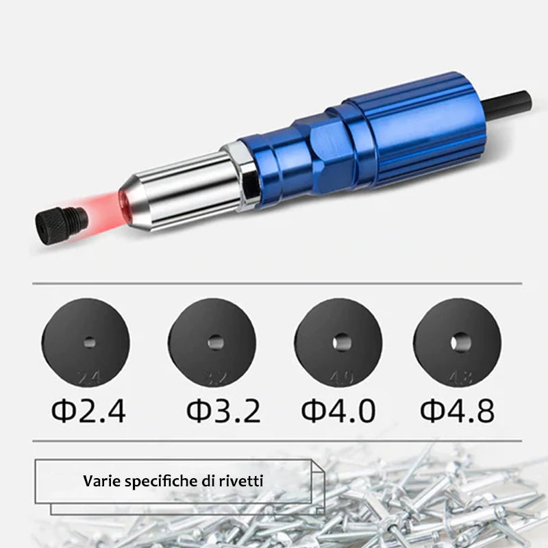 Adattatore per trapano a pistola rivettatrice