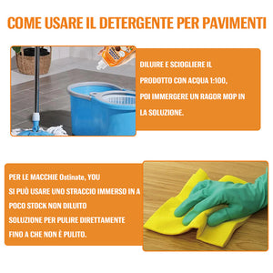 Potente detergente per pavimenti