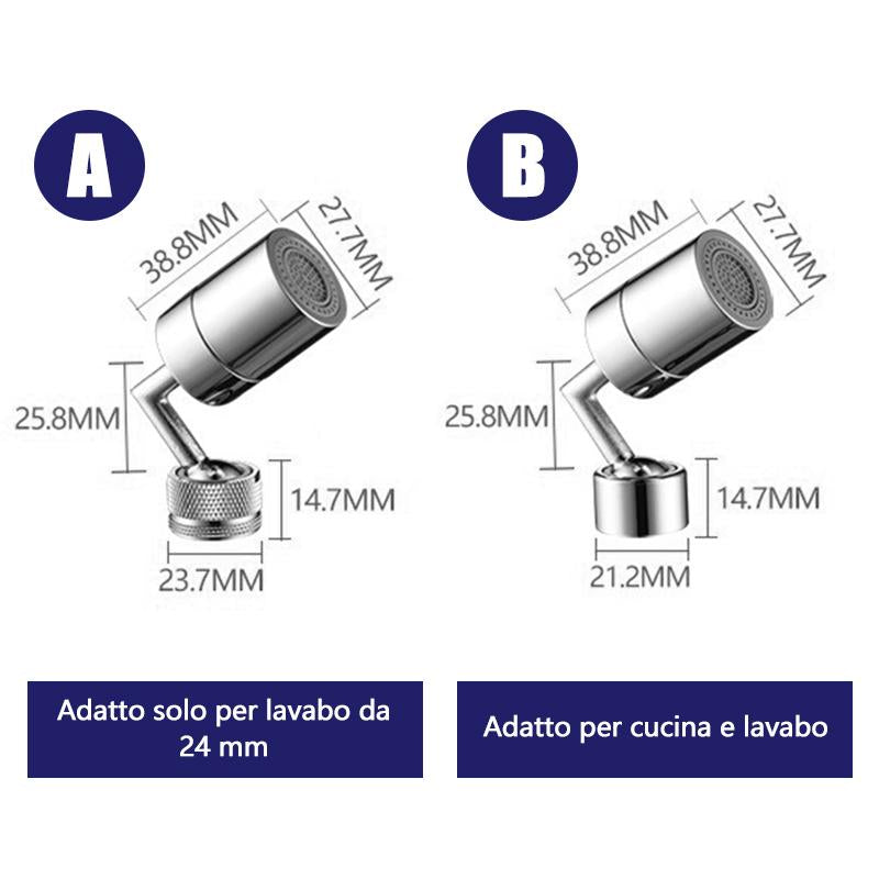 Rubinetto universale per filtro antispruzzo