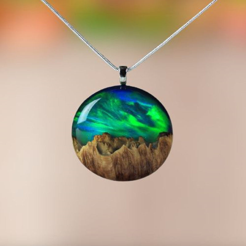 Collana con ciondolo da sogno dell'aurora boreale