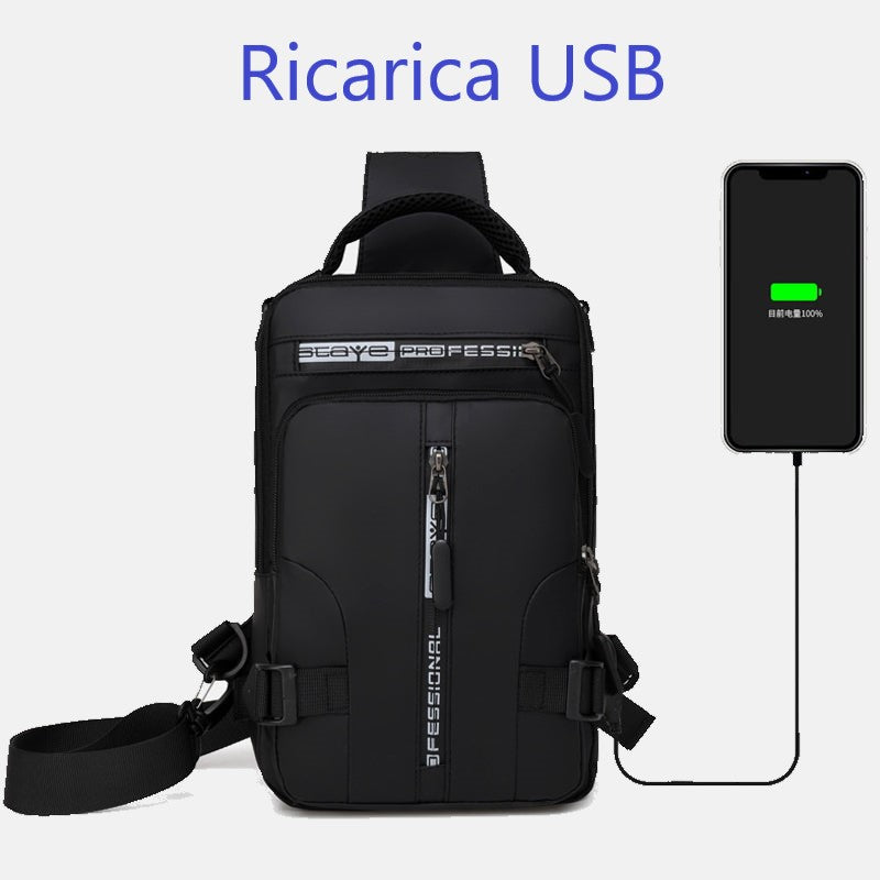 Borsa a tracolla con caricatore USB