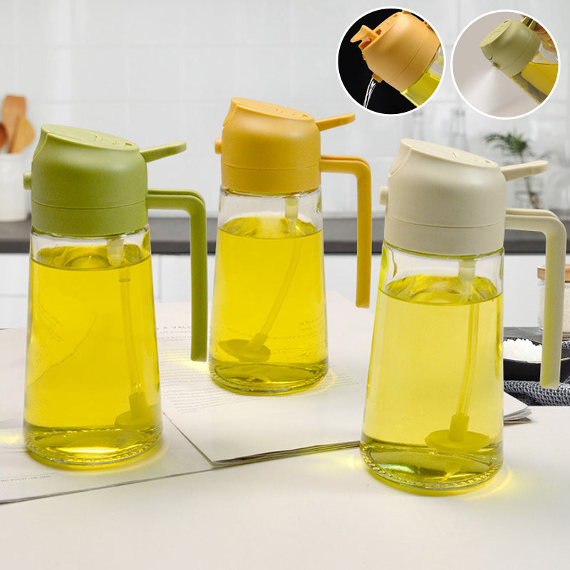 Spruzzatore e dispenser per olio in vetro 2 in 1