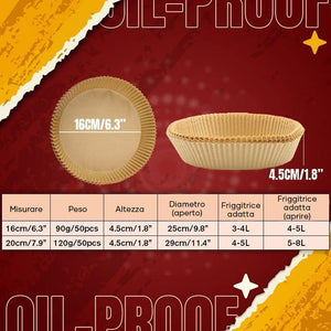 Inserto in carta usa e getta per friggitrice ad aria calda (50 pezzi)